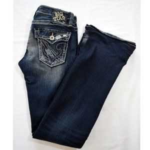 Tall Big Star Medium Wash Jeans Faded Thighs SZ 26